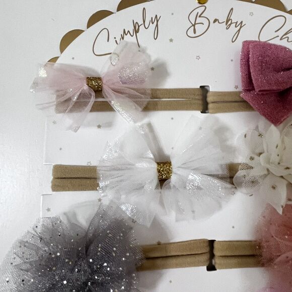 Danbar Simply Baby Chic Hair Bow Headbands Set of 10 NEW - Picture 7 of 11